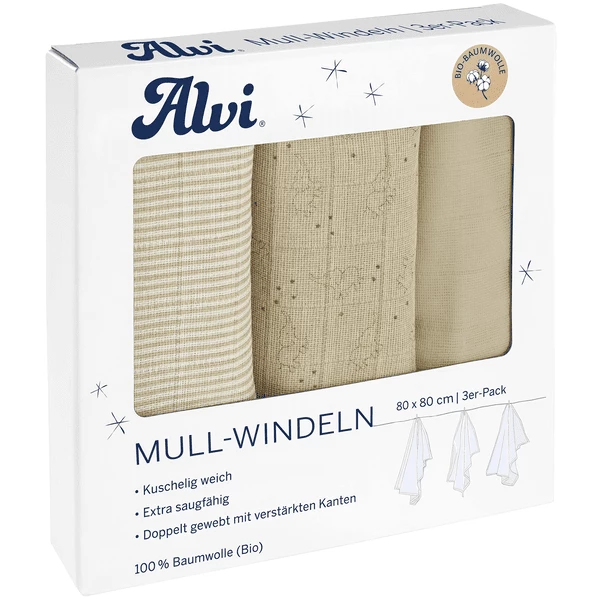 Alvi® Mullwindeln 3er Pack Starfant 80 X 80 Cm 1 Alvi® Mullwindeln 3er Pack Starfant 80 X 80 Cm