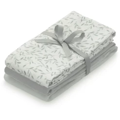 Cam Cam Copenhagen Cam Cam® COPENHAGEN Mulltuch 3er Pack Green Leaves Grau Grün