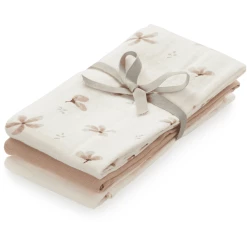 Cam Cam Copenhagen Cam Cam® COPENHAGEN Mulltuch 3er Pack Windflower Creme Braun Beige
