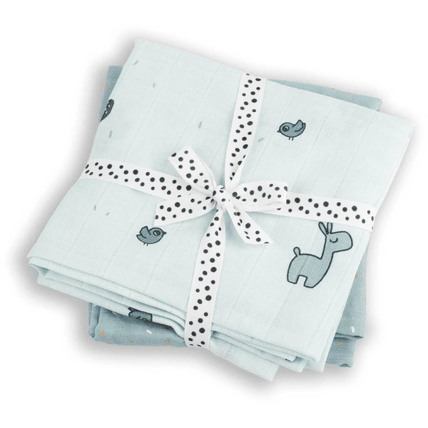 Done By Deer™ Mullwindel Wrap 2-er Pack Lalee Blau 1 Done By Deer™ Mullwindel Wrap 2-er Pack Lalee Blau