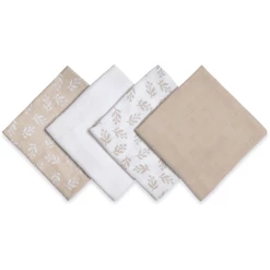 Emma & Noah 4er Set Mullwindeln 70 Cm X 70 Cm Floral Sand