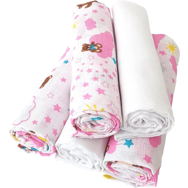 Hütte & Co HÜTTE & CO Mulltücher 5er-Pack Wolke Girls 1 Hütte & Co HÜTTE & CO Mulltücher 5er-Pack Wolke Girls