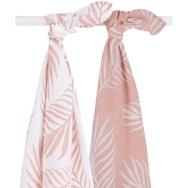 Jollein Mullwindeln 2er-Pack Nature Pale Pink 115x115cm 1 Jollein Mullwindeln 2er-Pack Nature Pale Pink 115x115cm