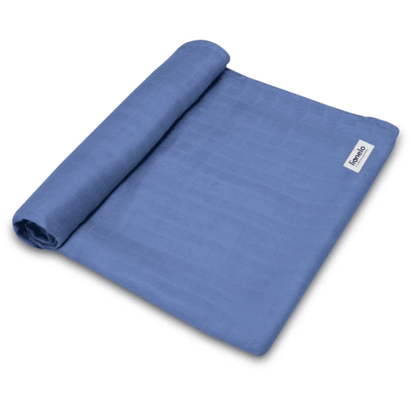 Lionelo Mulltuch Aus Baumwolle, Blue Denim 1 Lionelo Mulltuch Aus Baumwolle, Blue Denim