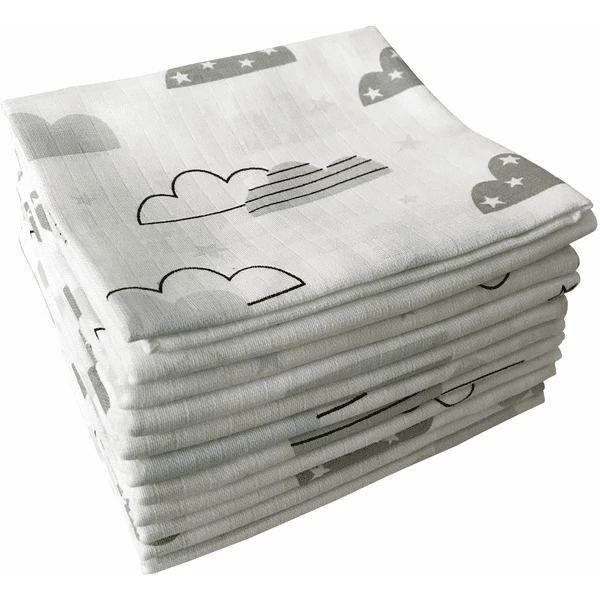 M.M.C. Mullwindel 10 PACK Spucktücher 80x70 Cm Mulltücher 10 Wolken Mint 3 M.M.C. Mullwindel 10 PACK Spucktücher 80x70 Cm Mulltücher 10 Wolken Mint – Bild 3