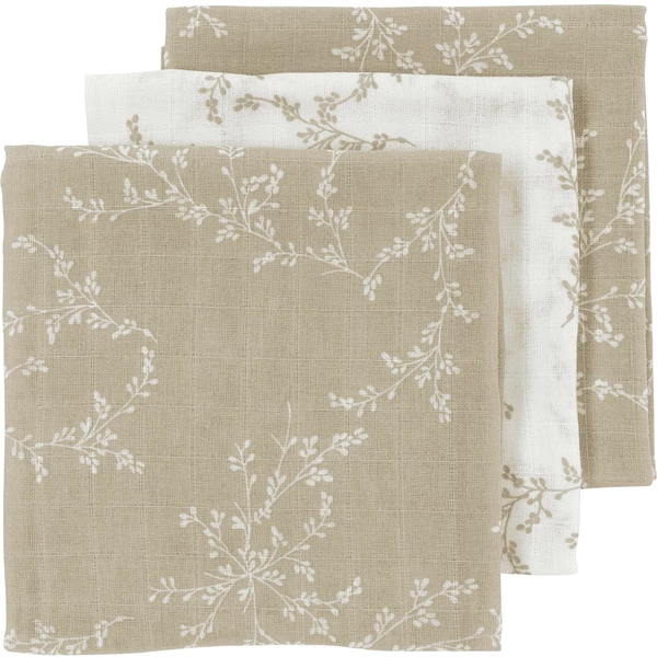 Meyco Mullwindeln 3-pack Branches Sand 1 Meyco Mullwindeln 3-pack Branches Sand