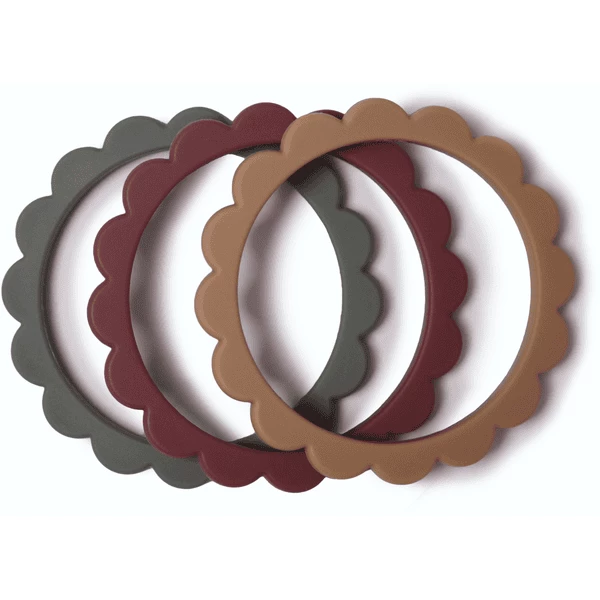Mushie Beißring Blumen-Armband, Dried Thyme/Berry/Natural, 3 Stück 1 Mushie Beißring Blumen-Armband, Dried Thyme/Berry/Natural, 3 Stück