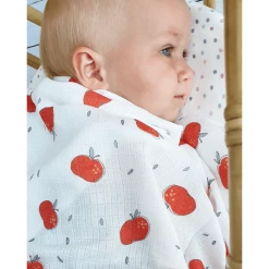 Alternative view of Pink No More Mull- Bambus-Pucktücher Baby-Accessoires Rot