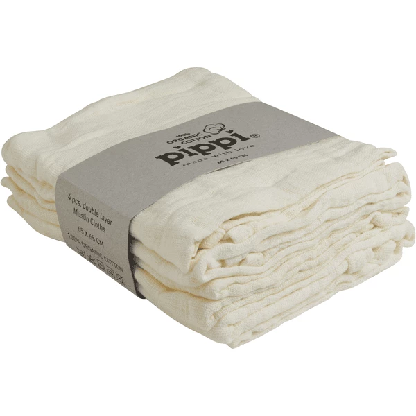 Pippi Muslin Tücher 4er Pack Beige 1 Pippi Muslin Tücher 4er Pack Beige