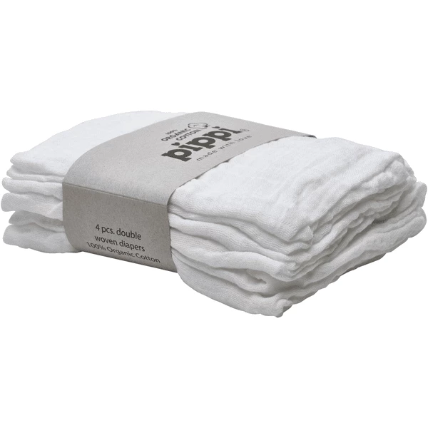 Pippi Muslin Tücher 4er Pack White 1 Pippi Muslin Tücher 4er Pack White