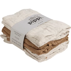 Pippi Muslin Tücher 6er Pack Almond