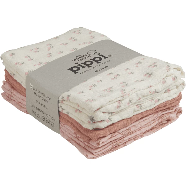 Pippi Muslin Tücher 6er Pack Veiled 1 Pippi Muslin Tücher 6er Pack Veiled