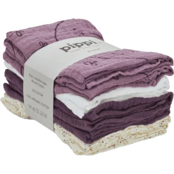 Pippi Muslin Tücher 8er Pack Mauve Shadow
