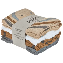 Pippi Muslin Tücher 8er Pack Sandshell